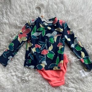 Carter's Navy Floral Kids 2 piece Swim Set